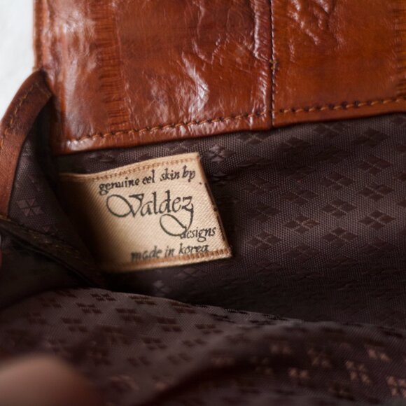 Vintage Large 100% Eel Leather Clutch - Picture 4 of 4